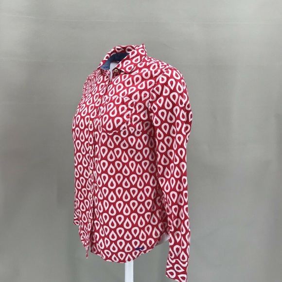 Talbots Geometric Long Sleeve Button Top Size 2 - Picture 4 of 7